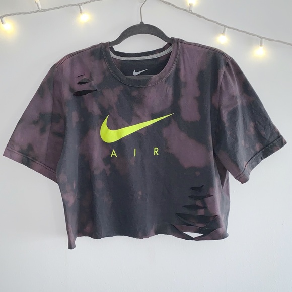 Nike Tops - Custom bleached and cropped Nike T-shirt